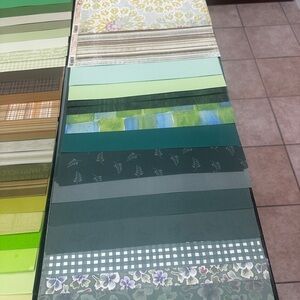 Assorted Green and Gray Patterned Paper Set